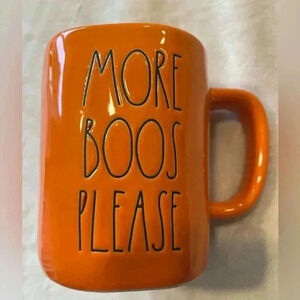 Rae Dunn Halloween 'More‎ Boos Please' Orange Ceramic Coffee Mug - Fun Holiday